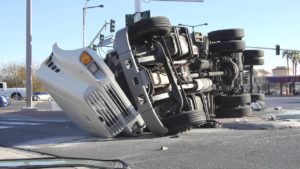 truck roll over accident