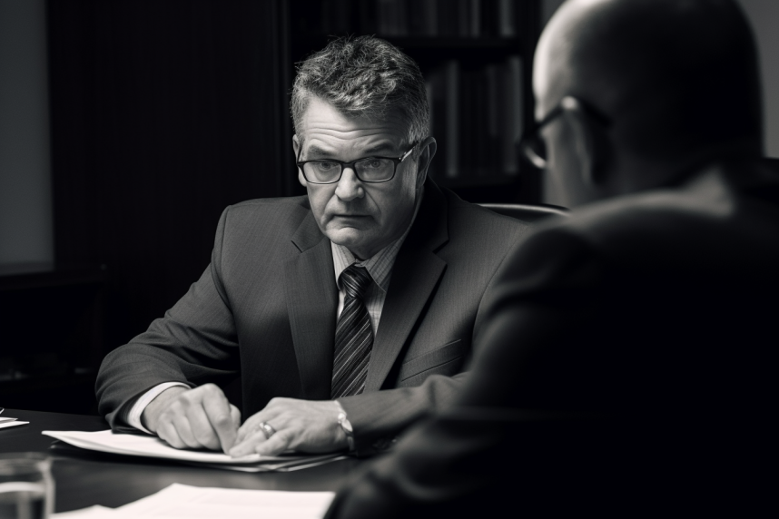 A Charlotte, NC personal injury attorney discussing a case with a client