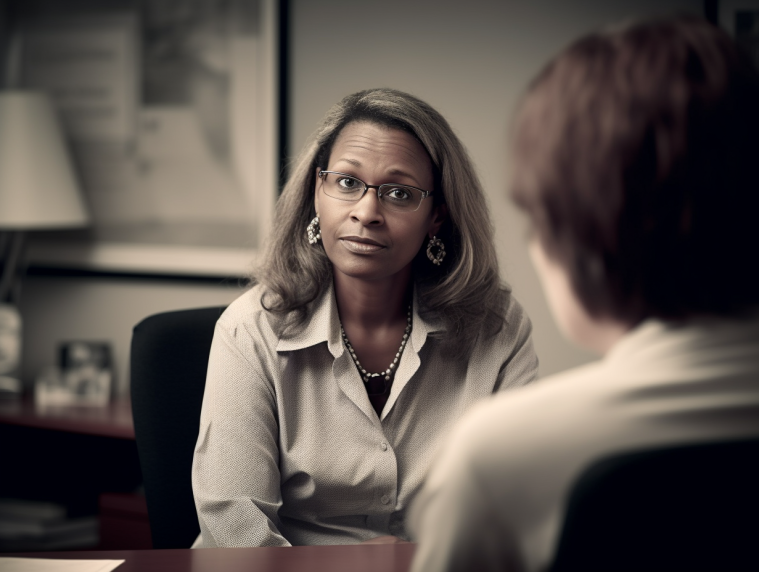 A Charlotte, NC personal injury lawyer discussing a case with a client